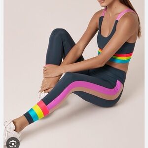 Lanston Sport streak stripe leggings
